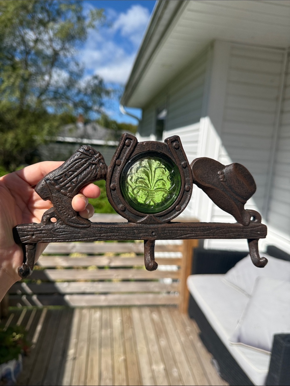 Vintage Metal Cowboy Wall Hook Decor Western